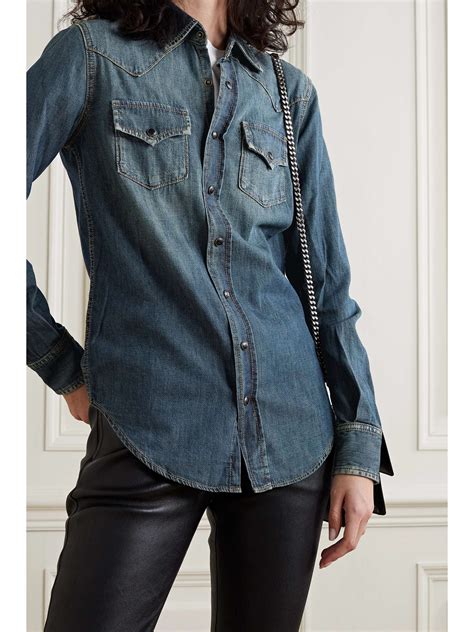 saint laurent denim shirt.